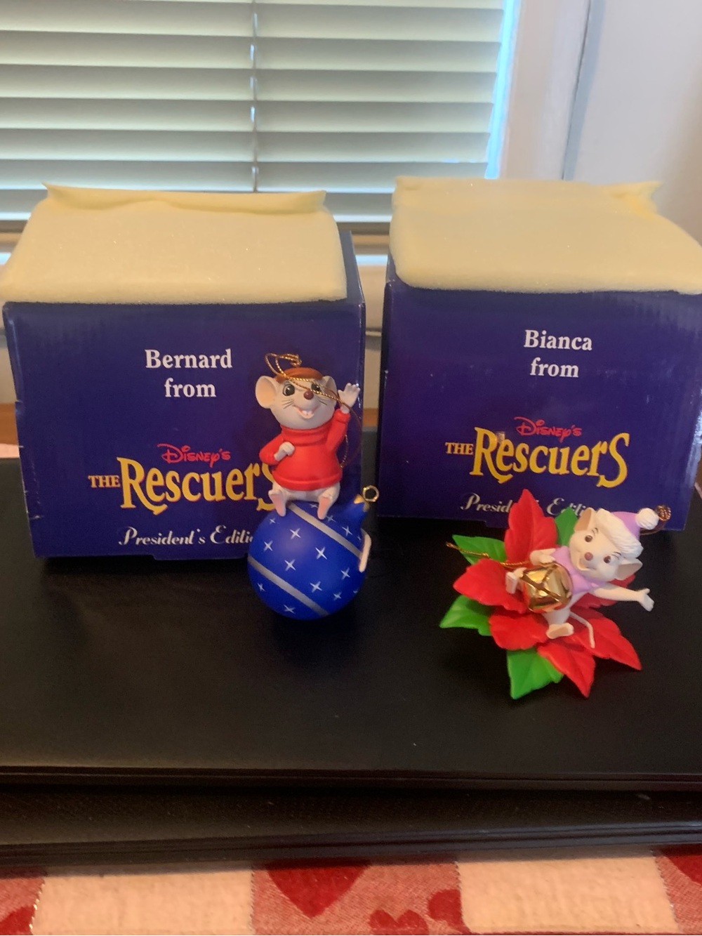 Disney Bernard & Bianca Rescuers Holiday Ornaments - Blue, Red, Green